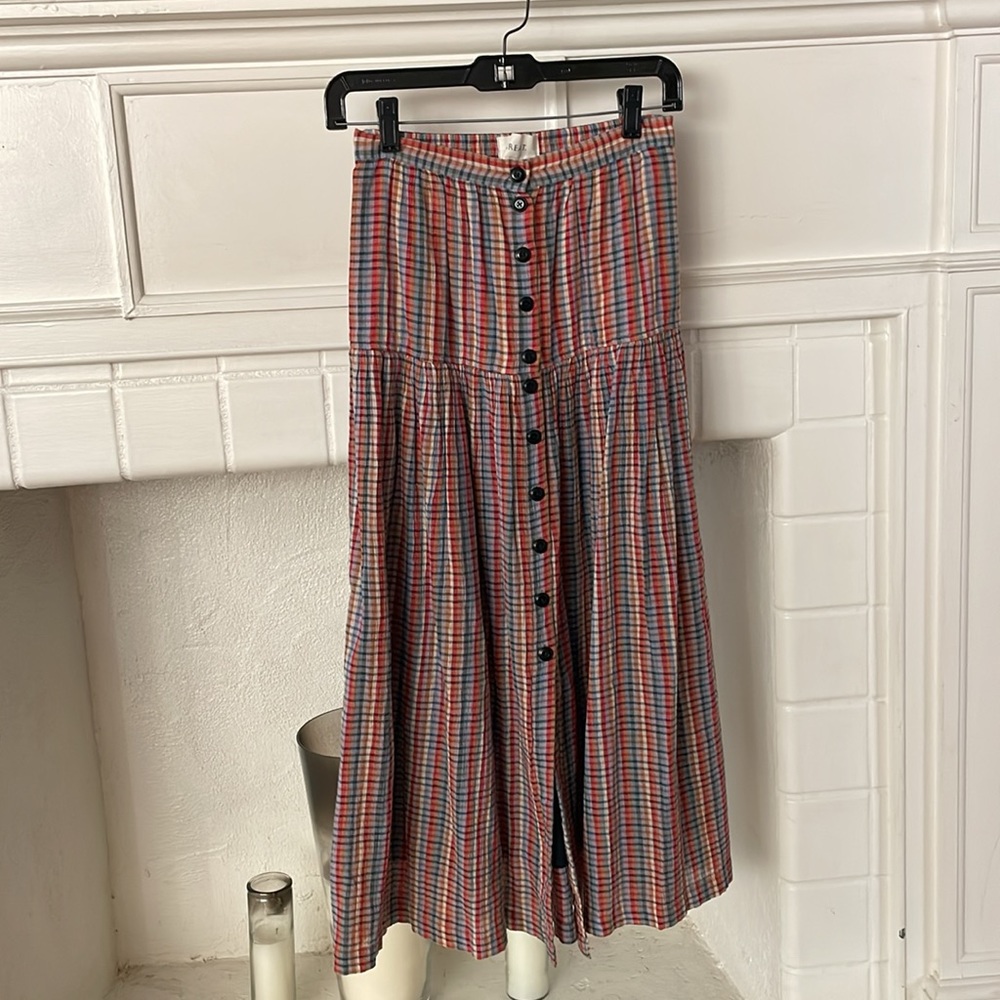 The Great. THE BOATING SKIRT in Midsummer plaid